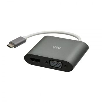 Revendeur officiel Câble HDMI C2G Adaptateur multiport MST USB-C® vers HDMI® et VGA - 4K 30 Hz - Blanc