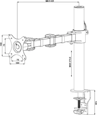iiyama DS1001C-B1 support d'écran plat pour bureau 76,2 cm (30") Noir - Support Fixe & Mobile - visuel 2