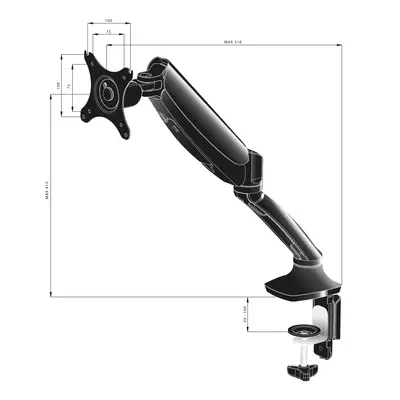 iiyama DS3001C-B1 support d'écran plat pour bureau 68,6 cm (27") Noir - Support Fixe & Mobile - visuel 7