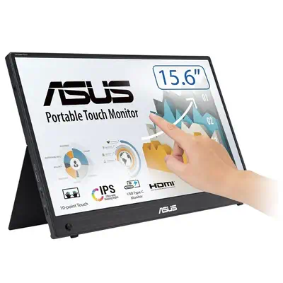 ASUS ZenScreen MB16AHT écran plat de PC 39,6 cm (15.6") 1920 x 1080 pixels Full HD Écran tactile Noi - Asus - Ecran Ordinateur - visuel 1