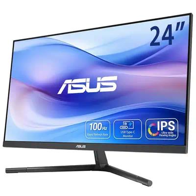 ASUS VU249CFE-B écran plat de PC 60,5 cm (23.8") 1920 x 1080 pixels Full HD LED Noir - Asus - Ecran Ordinateur - visuel 1