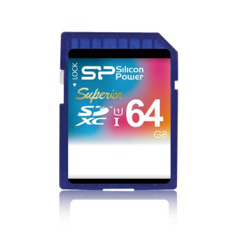 Vente Carte Mémoire SILICON POWER memory card SDXC 64Go Superior UHS-1 U1