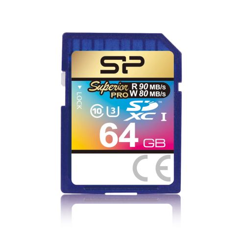 Revendeur officiel Carte Mémoire SILICON POWER memory card SDXC 64Go Superior Pro UHS-1 U3