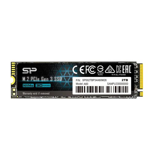 Revendeur officiel Disque dur SSD SILICON POWER SSD Ace A60 2To M.2 PCIe Gen3 x4 NVMe