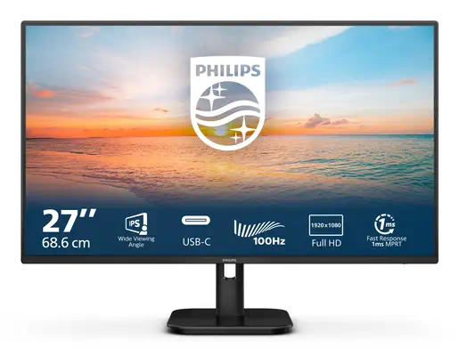 Philips 1000 series 27E1N1300A/00 écran plat de PC 68,6 cm (27") 1920 x 1080 pixels Full HD LCD Noir - Ecran Ordinateur - visuel 1