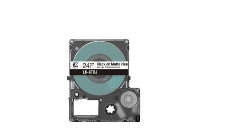 Revendeur officiel EPSON Matte Tape Clear/Black 24mm 8m LK-6TBJ