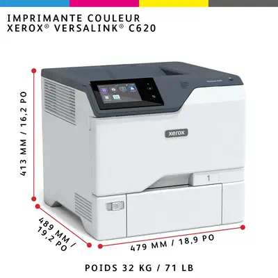 VersaLink C620 - Imprimante recto verso A4 50 ppm, PS3 PCL5e/6, 2 magasins 650 feuilles - Xerox - Imprimante Laser - visuel 10