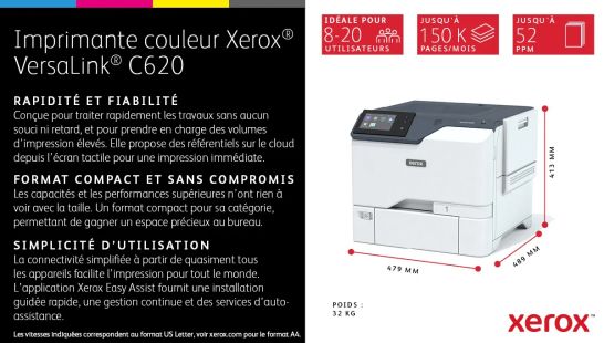 Vente Xerox VersaLink C620 - Imprimante recto verso A4 Xerox au meilleur prix - visuel 6
