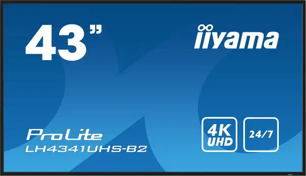 iiyama LH4341UHS-B2 Écran d'affichage dynamique 108 cm (42.5") LCD 500 cd/m² 4K Ultra HD Intégré dan - Affichage dynamique - visuel 1