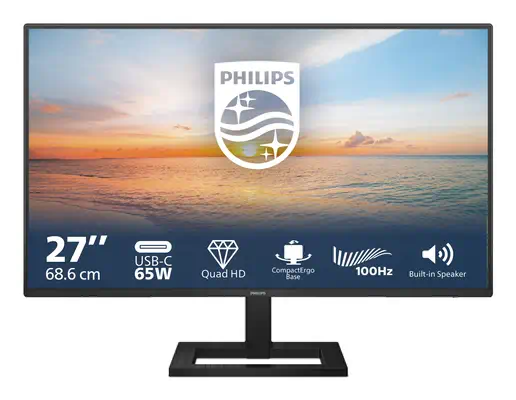 Philips 1000 series 27E1N1600AE/00 écran plat de PC 68,6 cm (27") 2560 x 1440 pixels Quad HD LCD Noi - Ecran Ordinateur - visuel 7
