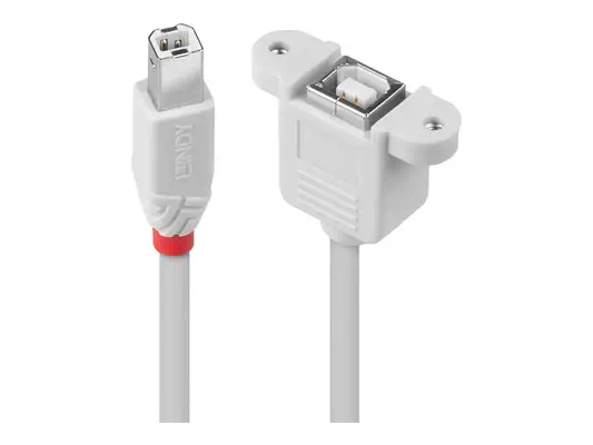 LINDY USB 2.0 extension BM/BF 0.5m TypeB plug an TypeB - Lindy - Câble Audio - visuel 3