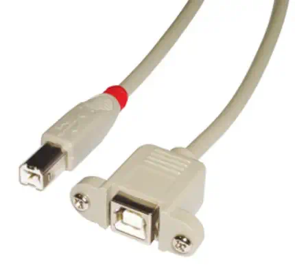 Lindy Rallonge USB 2.0 type B/B, gris clair, 0.5m - Connectique - visuel 1
