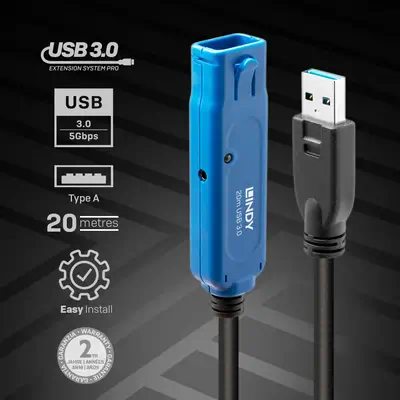 LINDY 20m USB 3.0 Active Extension Pro - Lindy - Câble USB - visuel 2