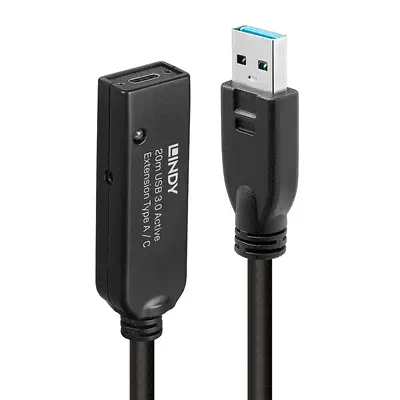 Achat Câble USB LINDY 20m USB 3.0 Active Extension Type A to C sur hello RSE