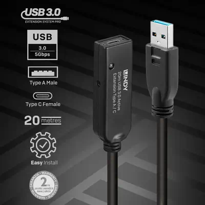 Vente LINDY 20m USB 3.0 Active Extension Type A Lindy au meilleur prix - visuel 4