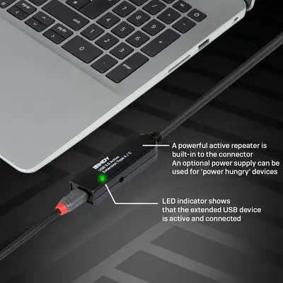 LINDY 20m USB 3.0 Active Extension Type A to C - Lindy - Câble USB - visuel 7