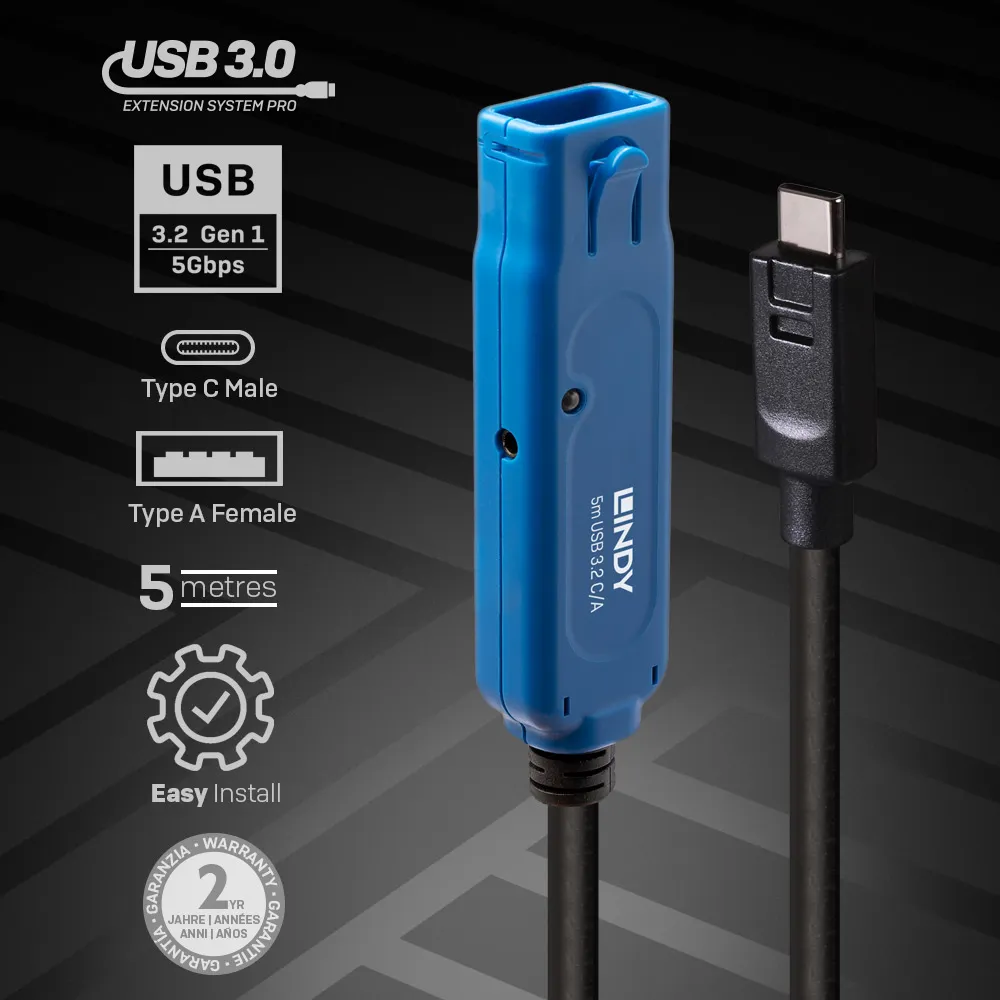 Vente LINDY 5m USB 3.2 Gen 1 C/A Active Lindy au meilleur prix - visuel 2