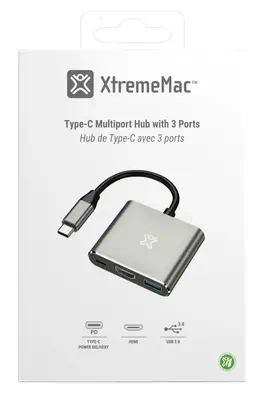 XtremeMac XWH-HUB3-13 station d'accueil Avec fil USB Type-C Argent - Station d'accueil pour portable - visuel 2