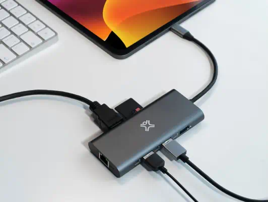 XtremeMac XWH-HUB8-13 hub & concentrateur USB Type-C 40000 XtremeMac - visuel 1 - hello RSE - Mise en réseau robuste