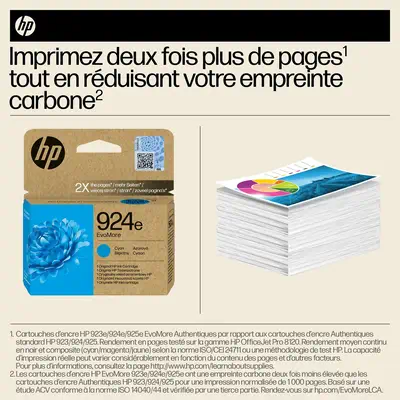 HP 924e Cartouche d’encre authentique Cyan EvoMore HP - visuel 1 - hello RSE - Sortie de haute qualité