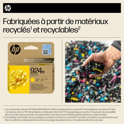 HP 924e Cartouche d’encre authentique Jaune EvoMore HP - visuel 1 - hello RSE - Conserver vos documents et vos souvenirs mémorables