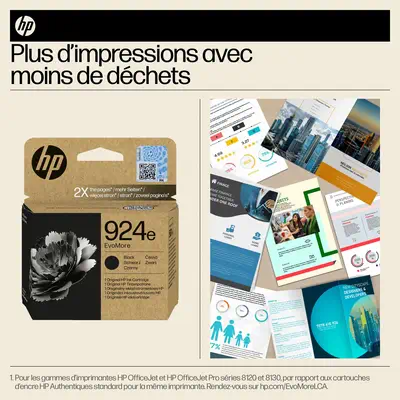 HP 924e Cartouche d’encre authentique Noir EvoMore HP - visuel 1 - hello RSE - Conserver vos documents et vos souvenirs mémorables