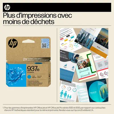 HP 937e Cartouche d’encre authentique Cyan EvoMore HP - visuel 1 - hello RSE - Vous donnez le meilleur de vous-même. Nous aussi.