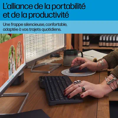 HP INC. clavier Universel RF sans fil + HP - visuel 1 - hello RSE - Design plat avec pavé numérique complet