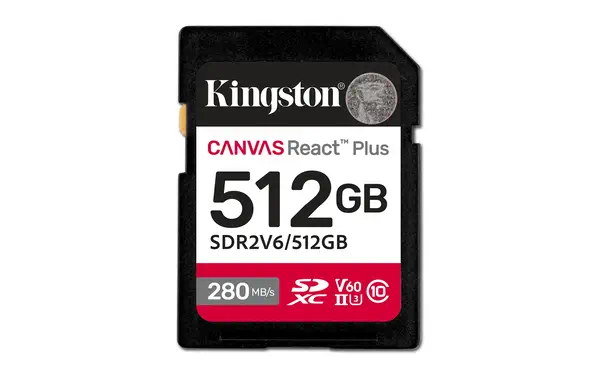 512GB Canvas React Plus SDXC UHS-II 280R/150W U3 V60 for Full HD/4K - Kingston - Carte Mémoire - visuel 1