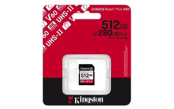 512GB Canvas React Plus SDXC UHS-II 280R/150W U3 V60 for Full HD/4K - Kingston - Carte Mémoire - visuel 3