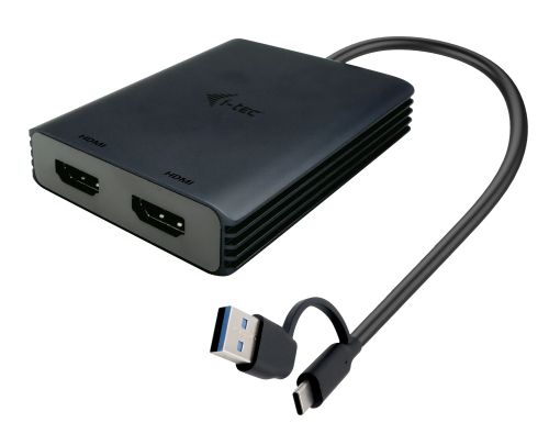 Revendeur officiel Câble USB i-tec USB-A/USB-C Dual 4K/60 Hz HDMI Video Adapter