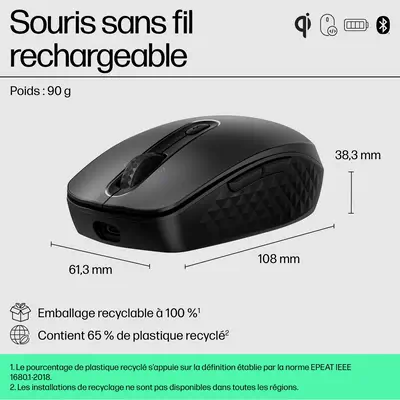 HP 695 Rechargeable Wireless Mouse - Souris - visuel 7