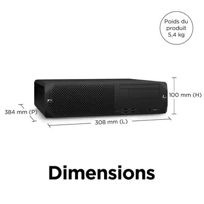 HP Z2 G9 Intel® Core™ i7 i7-14700 16 Go DDR5-SDRAM 512 Go SSD NVIDIA T400 Windows 11 Pro SFF Station - Station de Travail - visuel 8