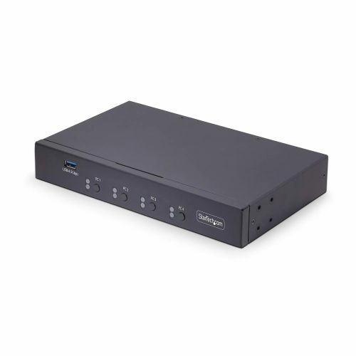 Vente StarTech.com Switch KM à 4 Ports avec Itinérance de la Souris, Commutateur USB pour Clavier/Souris, Audio 3.5mm/ USB, Commutateur USB 3.0, Partage Périphérique pour 4 Ordinateurs, Conforme TAA au meilleur prix