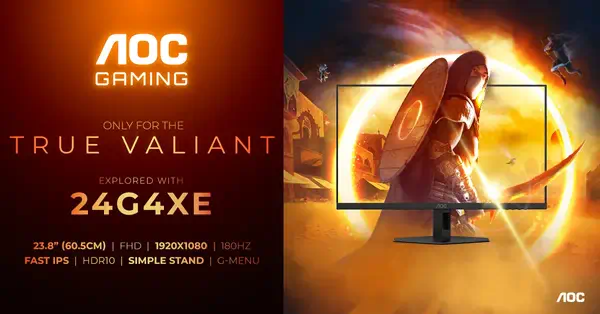 AOC 24G4XE écran plat de PC 60,5 cm (23.8") 1920 x 1080 pixels Full HD LCD Noir, Gris - Ecran Ordinateur - visuel 2