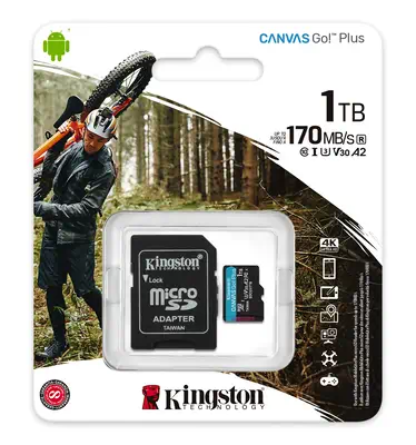 KINGSTON 1To microSDXC Canvas Go Plus 170R A2 U3 V30 - Kingston - Carte Mémoire - visuel 5