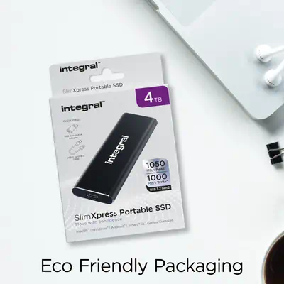 Integral INSSD4TPORT3.2SLIMX lecteur à circuits intégrés externe Technologie Thunderbolt 4 To USB Ty - Disque dur SSD - visuel 4