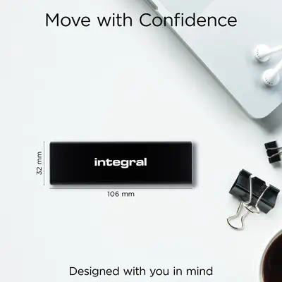 Integral INSSD4TPORT3.2SLIMX lecteur à circuits intégrés externe Technologie Thunderbolt 4 To USB Ty - Disque dur SSD - visuel 3