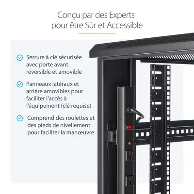 Rack Serveur 42U à 4 Montants, Rack de Données 19" pour Ordinateur / AV / Équipement IT, Rack Serveu - StarTech - Rack et Armoire - visuel 9