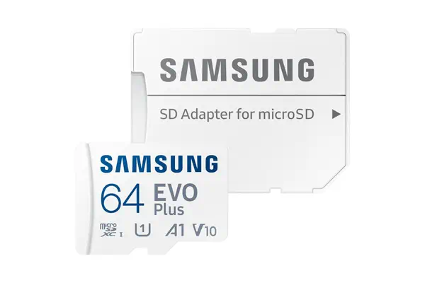 Samsung Carte MicroSD EVO Plus (2024) 64 Go Samsung - visuel 1 - hello RSE - Performances à grande vitesse