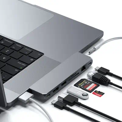 Satechi ST-UCPHMXM station d'accueil 2 x USB 3.2 Gen 2 (3.1 Gen 2) Type-C Gris - Station d'accueil pour portable - visuel 4