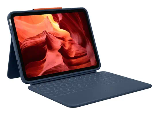 Logitech Rugged Combo 4 QWERTZ Allemand Smart Connector Bleu - Clavier - visuel 1