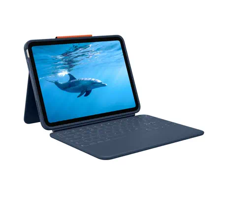 Logitech Rugged Combo 4 QWERTY Nordique Smart Connector Bleu - Clavier - visuel 3
