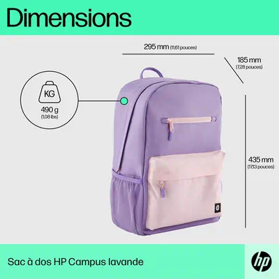 Sac à dos HP Campus (lavande) - Sacoche & Housse - visuel 8