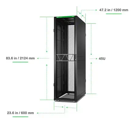 Rack APC Netshelter SX Server, 2e génération, 45U, 2 124H x 600L x 1 200D mm, avec panneaux latéraux - Rack et Armoire - visuel 6