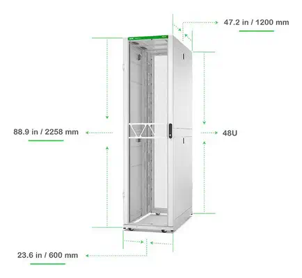 Rack APC Netshelter SX Server, 2e génération, 48U, 2 258H x 600L x 1 200D mm, avec panneaux latéraux - Rack et Armoire - visuel 7
