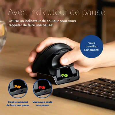 Souris Ergonomique R-Go HE Twister avec logiciel de pause, ambidextre, M (longueur main 165-185 mm)  - R-Go Tools - visuel 10