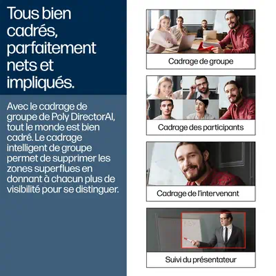 Caméra intelligente Poly Studio E60 4K MPTZ avec zoom optique 12x - Webcam - visuel 9