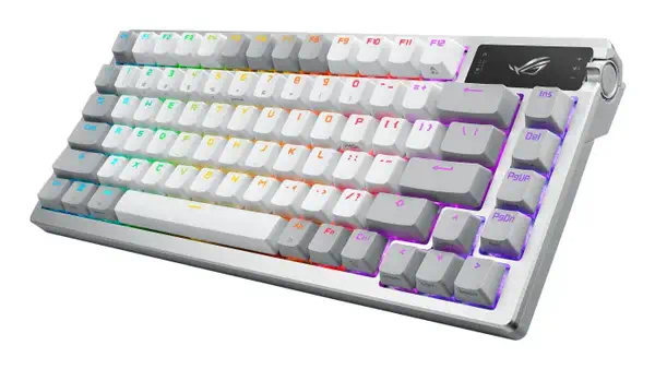 ASUS ROG Azoth clavier Gaming USB + RF Wireless + Bluetooth Blanc - Asus - Clavier - visuel 9