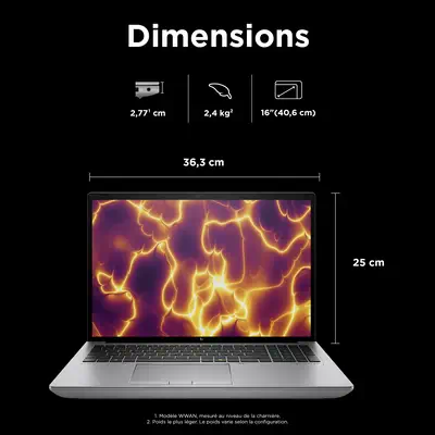 HP ZBook Fury G11 Intel® Core™ i9 i9-14900HX Station de travail mobile 40,6 cm (16") WUXGA 64 Go DDR - Station de Travail Mobile - visuel 8